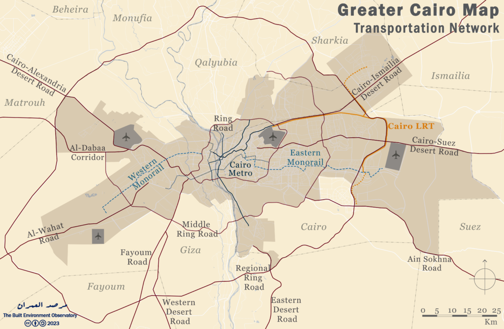 Greater Cairo TRANSPORT network in 2023
